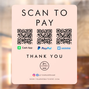 Paypal Venmo Cash App Scan to Pay QR Code Logo