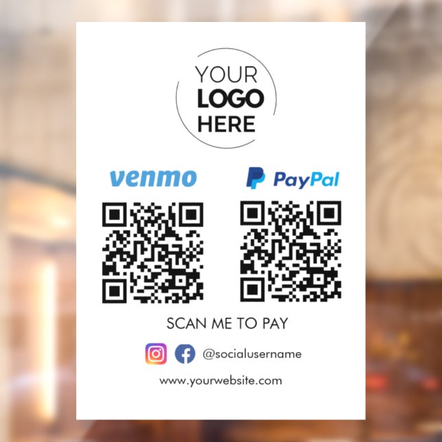 Paypal Venmo QR Code Payment | Scan to Pay (Sheet 2)