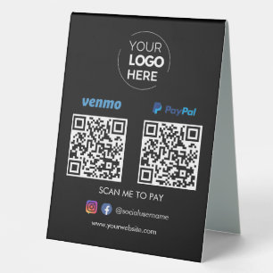 Paypal Venmo QR Code Payment Scan to Pay Black