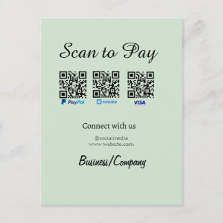paypal venmo visa card scan to pay QR social media