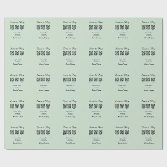 paypal venmo visa card scan to pay QR social media Wrapping Paper (Flat)