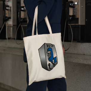 Payphone Blue Telephone Tote Bag