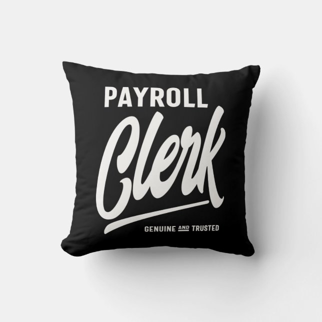 Payroll Clerk Job Title Gift Cushion (Front)