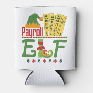 Payroll Elf Christmas Payroll Clerk Manager Can Cooler