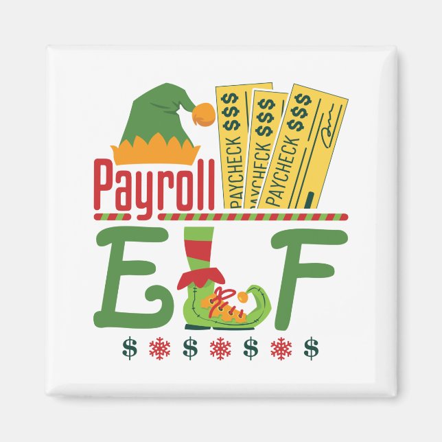 Payroll Elf Christmas Payroll Clerk Manager Magnet (Front)