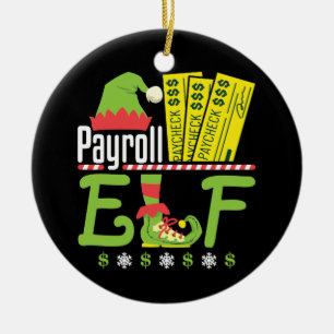 Payroll Elf Christmas Xmas Holiday Office Ceramic Ornament