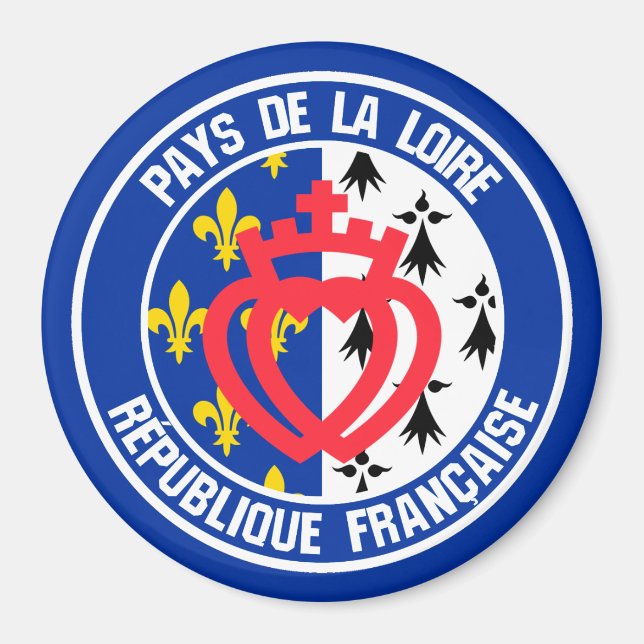 Pays de la Loire Round Emblem Magnet (Front)