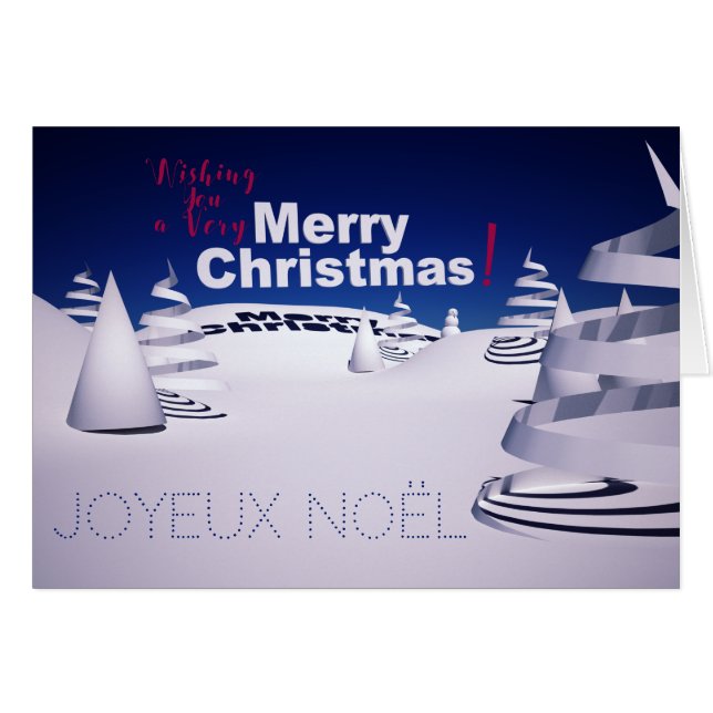 Paysage de Neige 3D computer Art Carte de Noel (Front Horizontal)