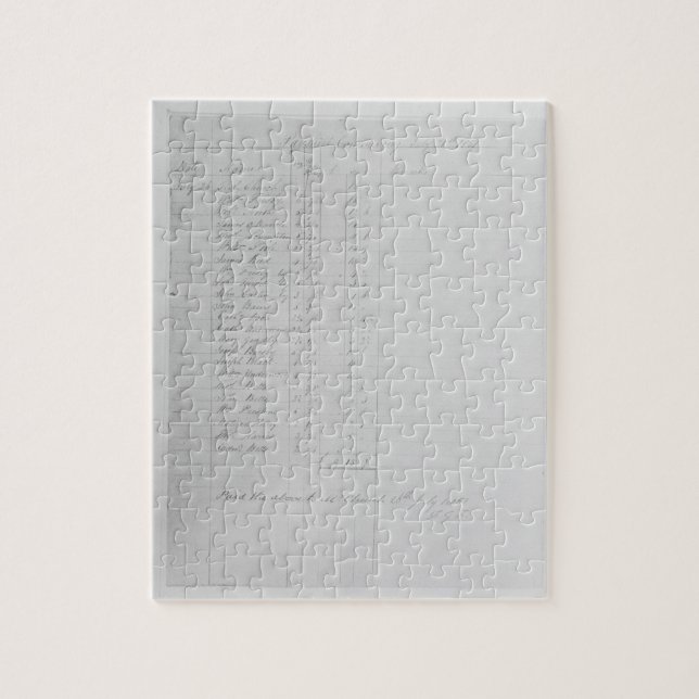 Paysheet, 1851 (pen & ink on paper) (b/w photo) jigsaw puzzle (Vertical)