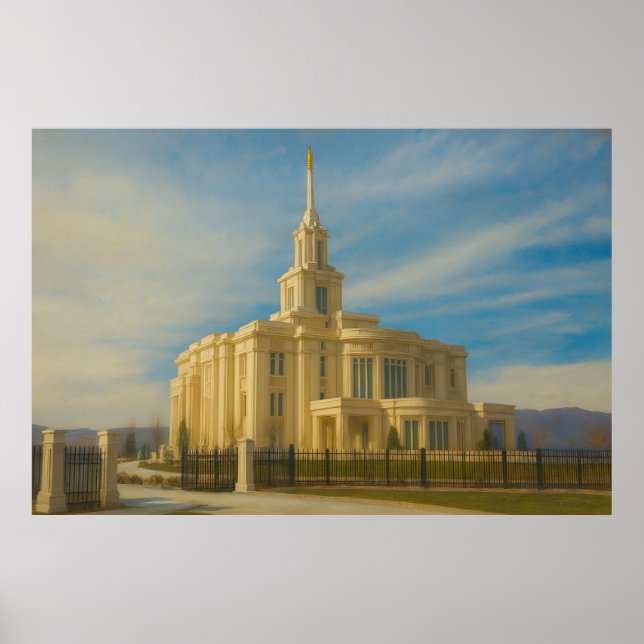 Payson Utah Temple Painting™ LDS Wall Art Poster (Front)