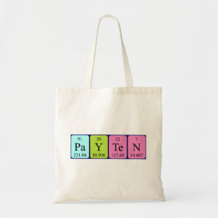 Payten periodic table name tote bag