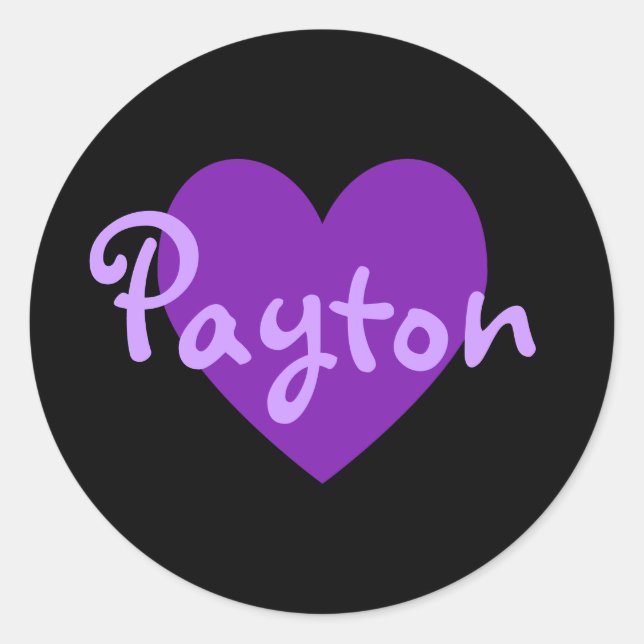 Payton in Purple Classic Round Sticker (Front)