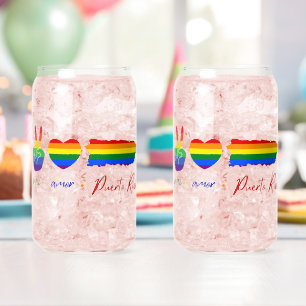 Paz Amor Puerto Rico Can Glass