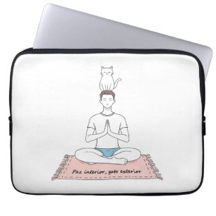 Paz Interior, Gato Exterior Laptop Sleeve