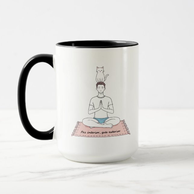 Paz Interior, Gato Exterior Mug (Left)