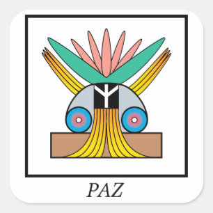 Paz (Peace) Symbol. Plejaren symbol for peace Square Sticker