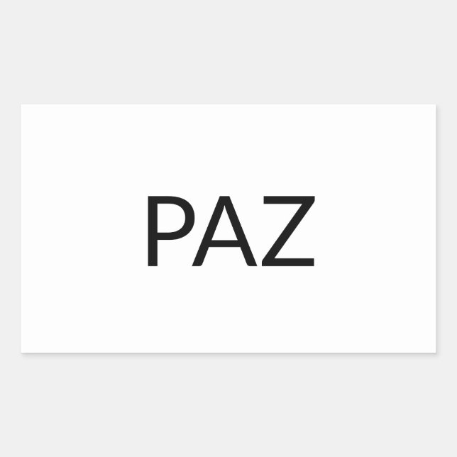 Paz white black Spanish peace simple minimalist Rectangular Sticker (Front)