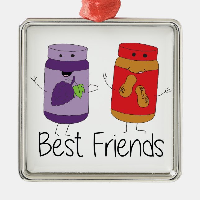 PB and J Best Friends- Colour Metal Tree Decoration (Front)