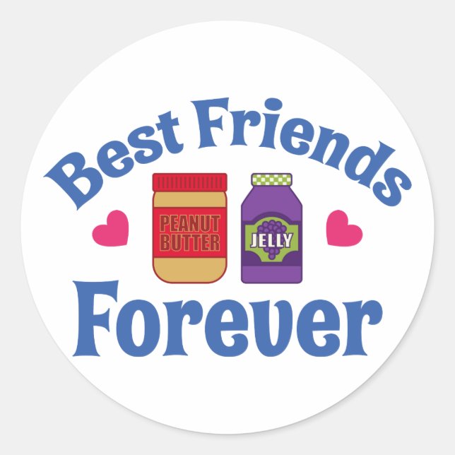 PB&J BFF CLASSIC ROUND STICKER (Front)