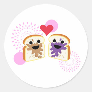 PB& J Love Classic Round Sticker