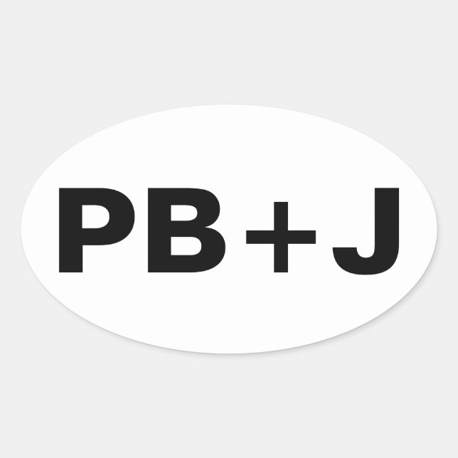 PB+J OVAL STICKER (Front)