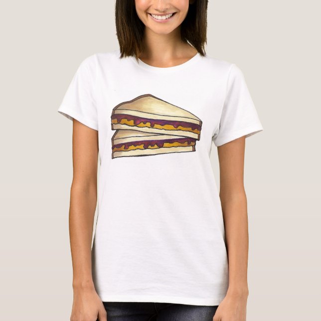 PB&J Peanut Butter and Jelly Sandwich Lunchtime T-Shirt (Front)