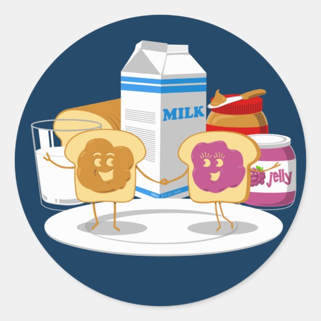 PB Loves J Classic Round Sticker (Front)