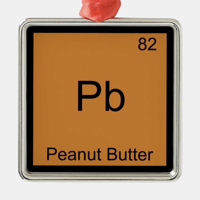 Pb - Peanut Butter Chemistry Periodic Table Symbol Metal Tree Decoration (Front)