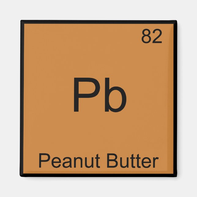Pb - Peanut Butter Funny Element Chemistry T-Shirt Magnet (Front)