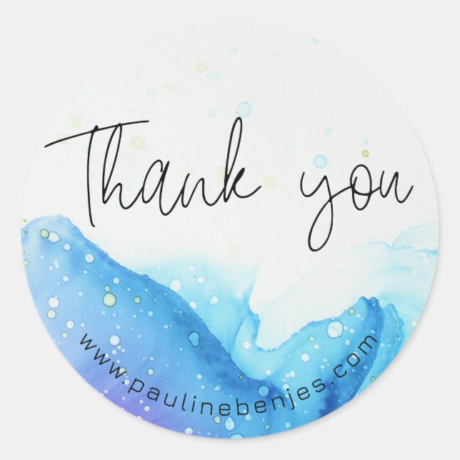PB Thank you 2 Blue Classic Round Sticker (Front)