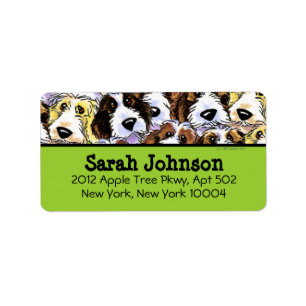 PBGV Dogs Dark Text Custom Colour Label