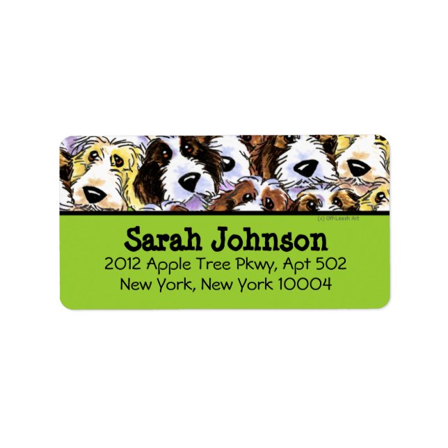 PBGV Dogs Dark Text Custom Colour Label (Front)