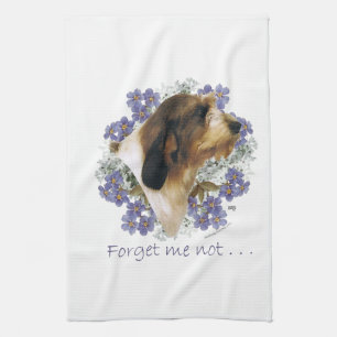 PBGV Forget-Me-Not Tea Towel