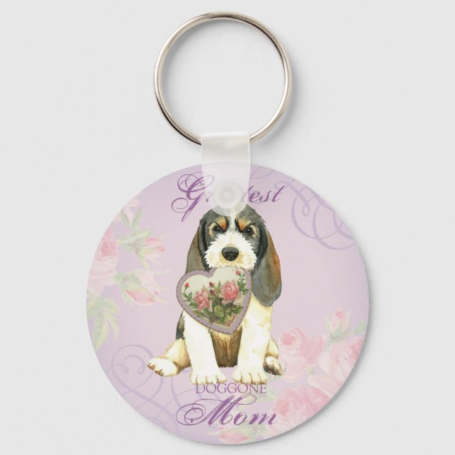 PBGV Heart Mum Key Ring (Front)