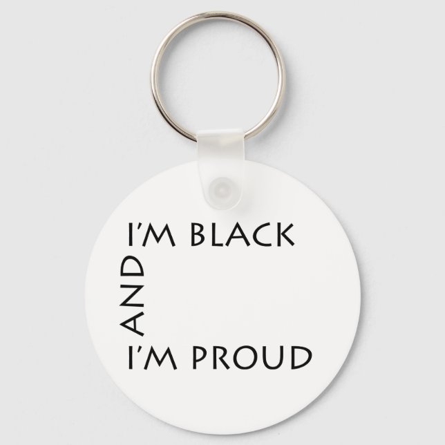PBI - Black and Proud Keychain - White (Front)