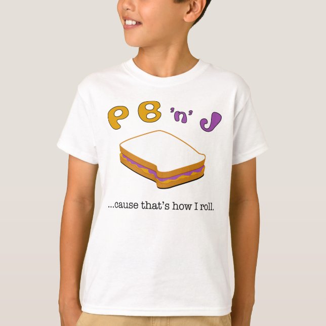 PBJ ... cause that's how I roll. Kids Ringer tee (Front)