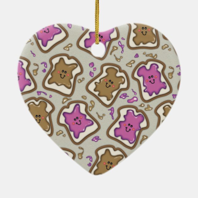 PBJ Sandwich Ceramic Tree Decoration (Back)