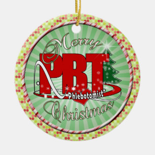 PBT CHRISTMAS PHLEBOTOMIST LABORATORY CERAMIC ORNAMENT
