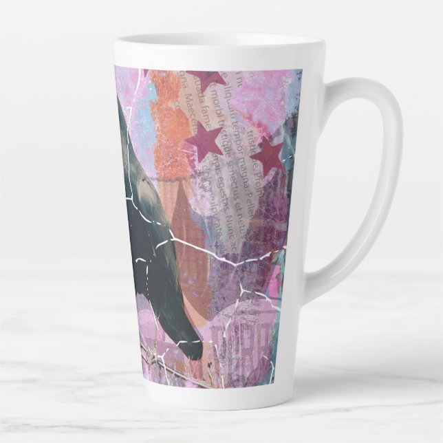 PC2502 - Crow Latte Mug (Right)