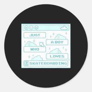 Pc Computer Geek Nerd Cool Gamer Boy Who Loves Ska Classic Round Sticker