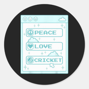 Pc Computer Geek Nerd Peace Love Cricket Lover Coo Classic Round Sticker