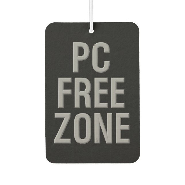 PC Free Zone black car air freshener (Front)