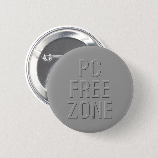 PC Free Zone grey standard round button (Front & Back)