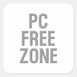 PC Free Zone square sticker