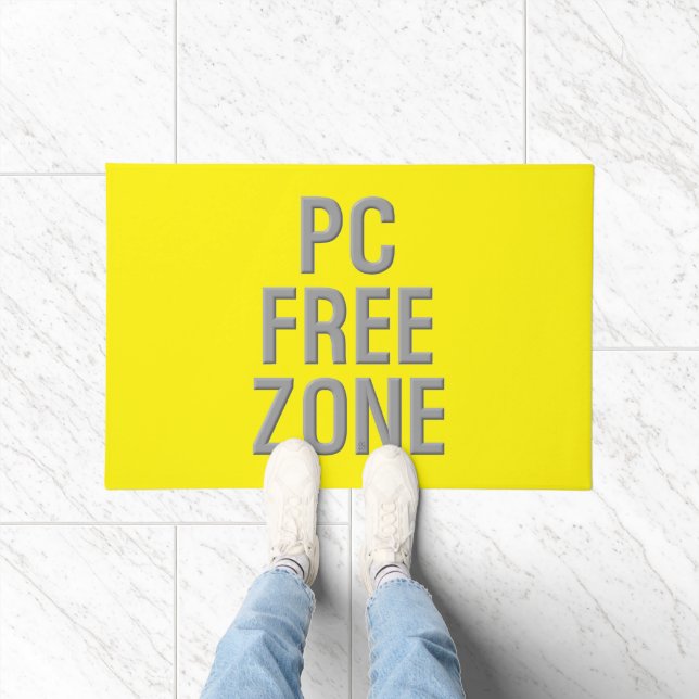 PC Free Zone yellow doormat (Indoor)