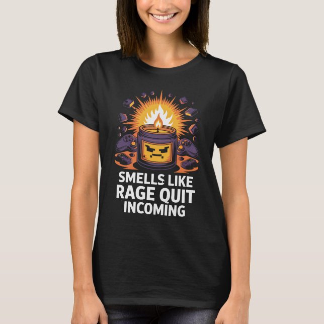 PC Gamer Gift Candle Smells Like Rage T-Shirt (Front)