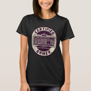 Pc Gaming Certified Gamer Funny Vintage Video Game T-Shirt