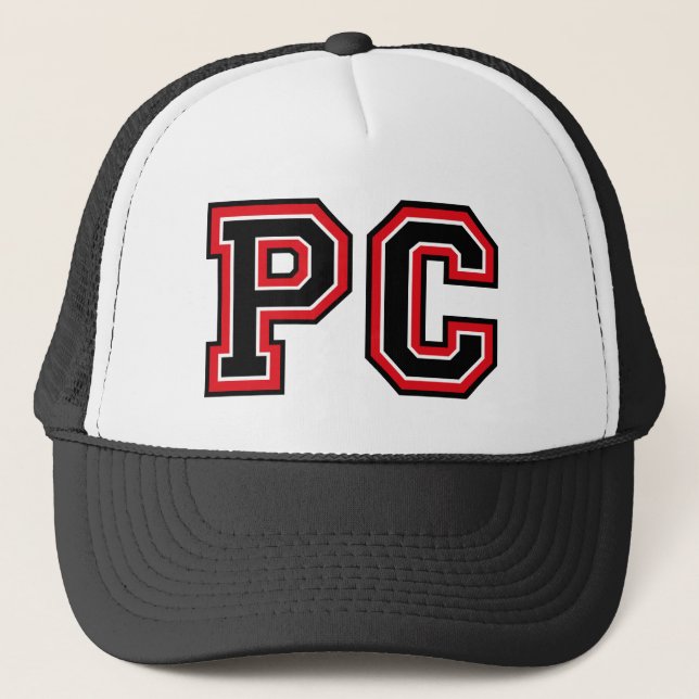 "PC" Monogram Trucker Hat (Front)
