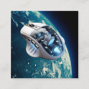PC Mouse–Spacecraft: Click on Earth Orbit. Square Business Card
