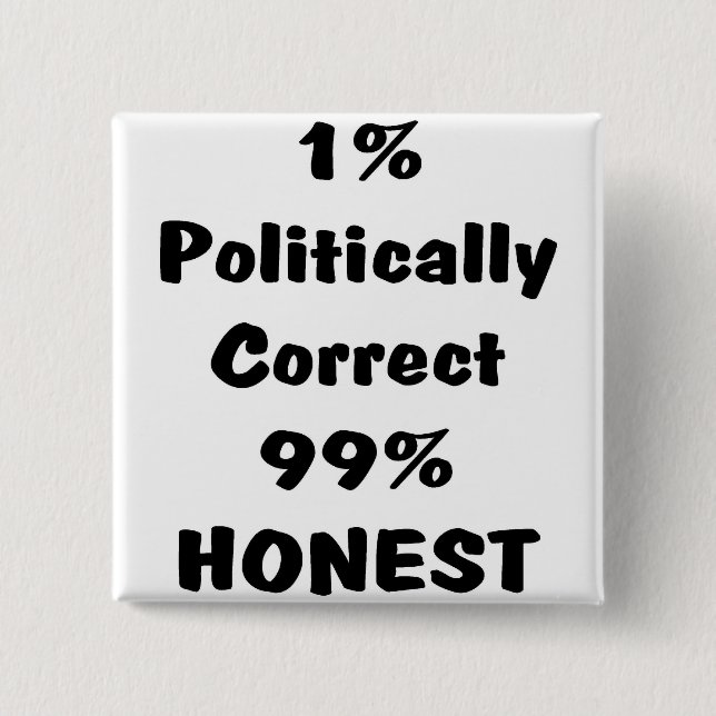 PC or Honest 15 Cm Square Badge (Front)